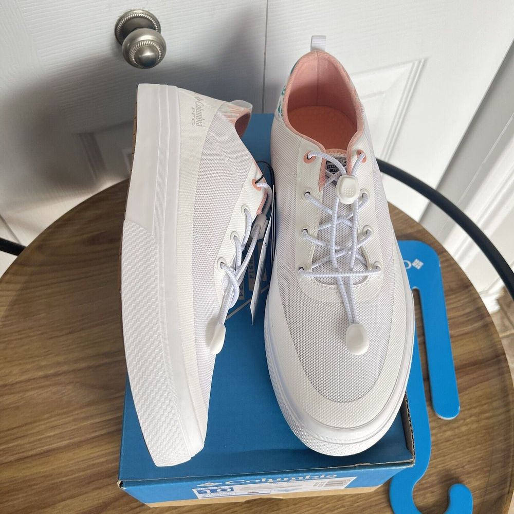 Columbia Women Water Boat Shoes Sneaker Size 10 White PFG Bonehead NEW - Picture 9 of 16